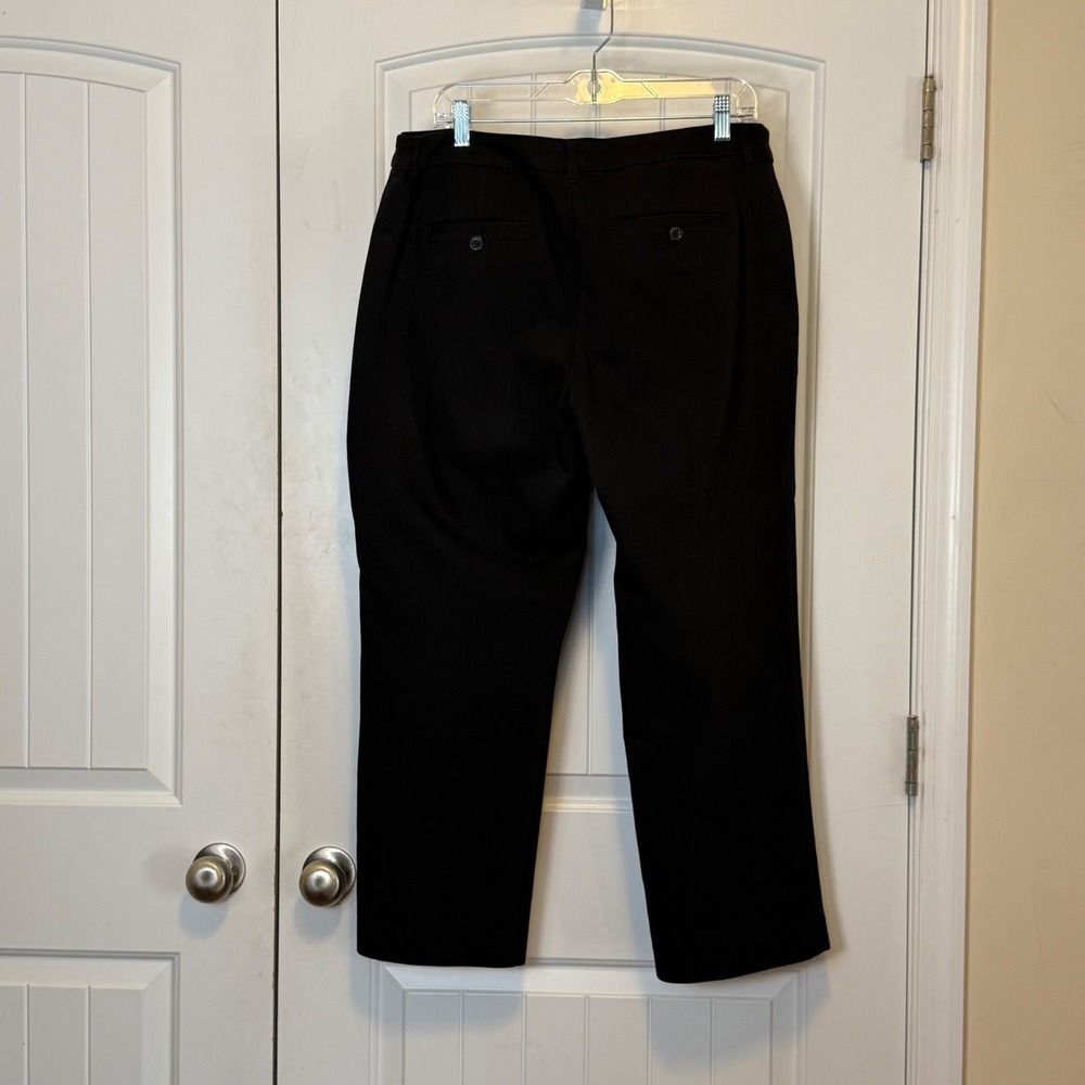 Christopher & Banks 14P Womens Black Straight Leg Mid Rise Dress Pants Trousers - Picture 3 of 11